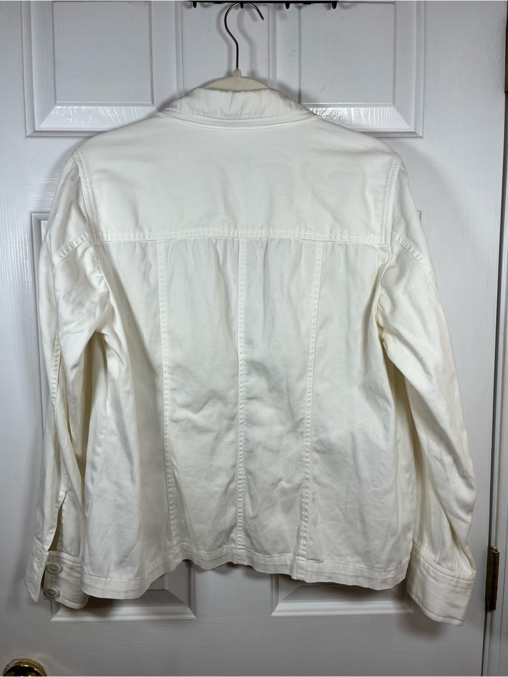 Croft & Barrow Off-White Stretch Cotton Button Up Jacket - Medium - Picture 10 of 16